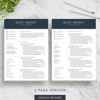 Modern 2 page resume template