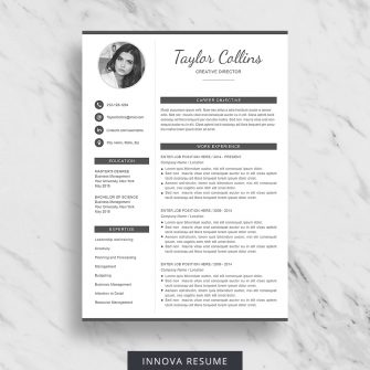 Resume template with photo