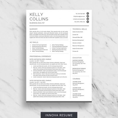 Hybrid Resume Template for Word - Modern Resume Template