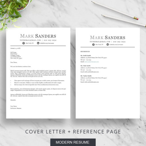 cover letter and reference sheet templates