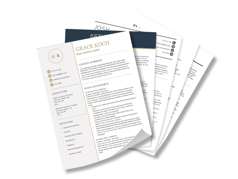 Many resume templates